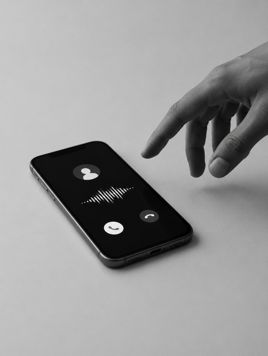 A phone showing an incoming call